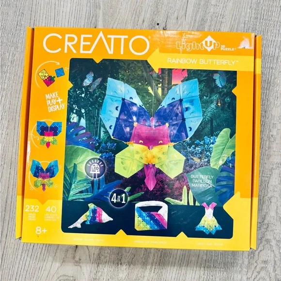 CREATTO Rainbow Butterfly Light-Up 3D Puzzle Activity Kit - Picture 4 of 6